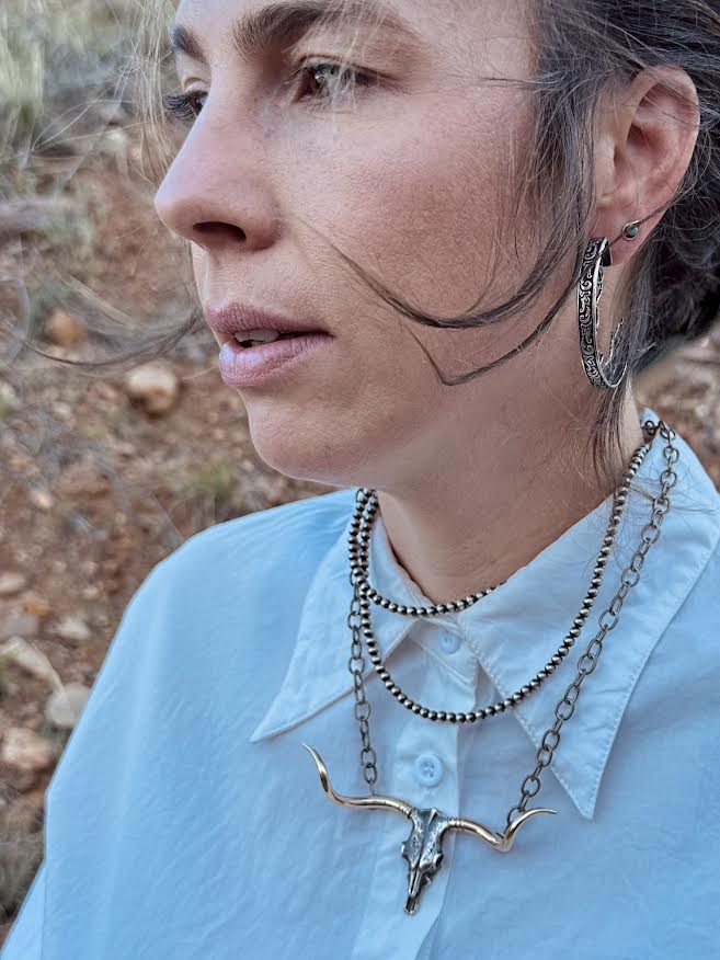 Long Horn Skull Pendant