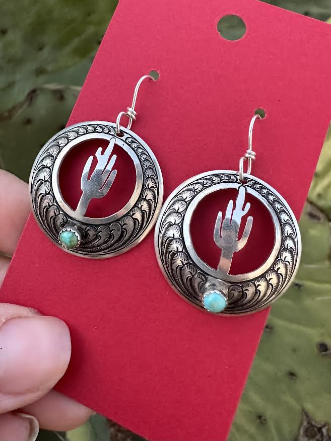 Round Saguaro Earrings