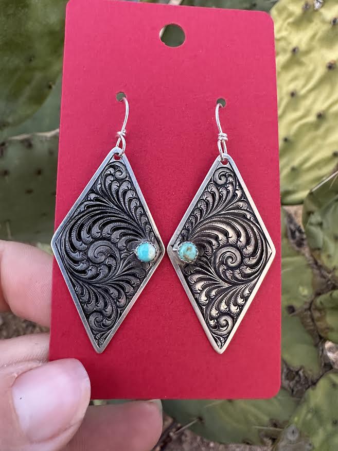 Diamond with Turquoise Earrings