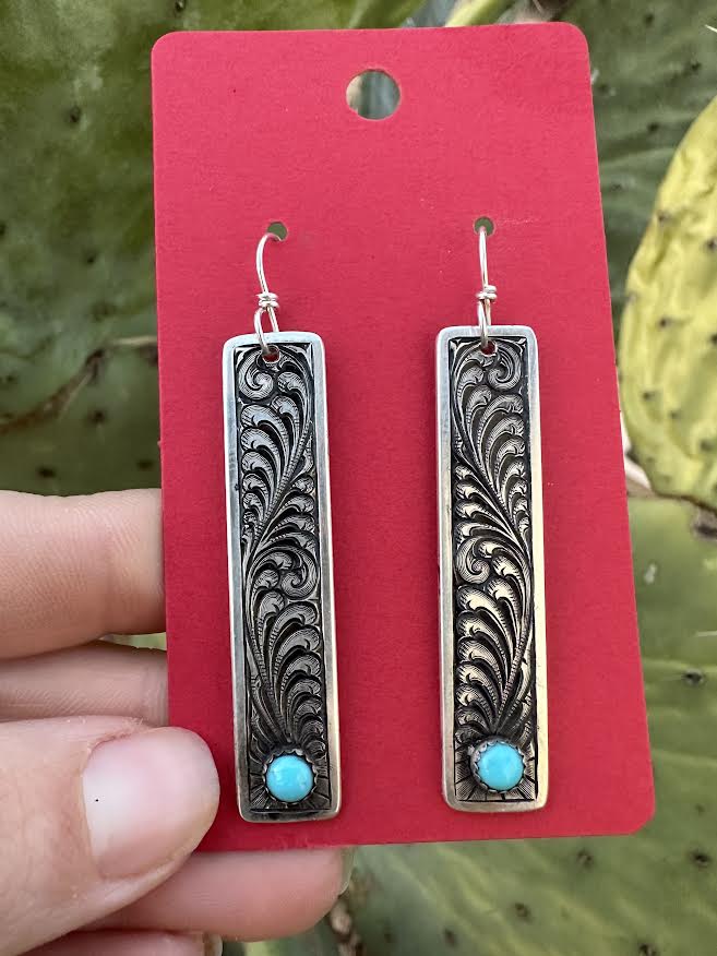 Long Bar 2 Scroll Earring
