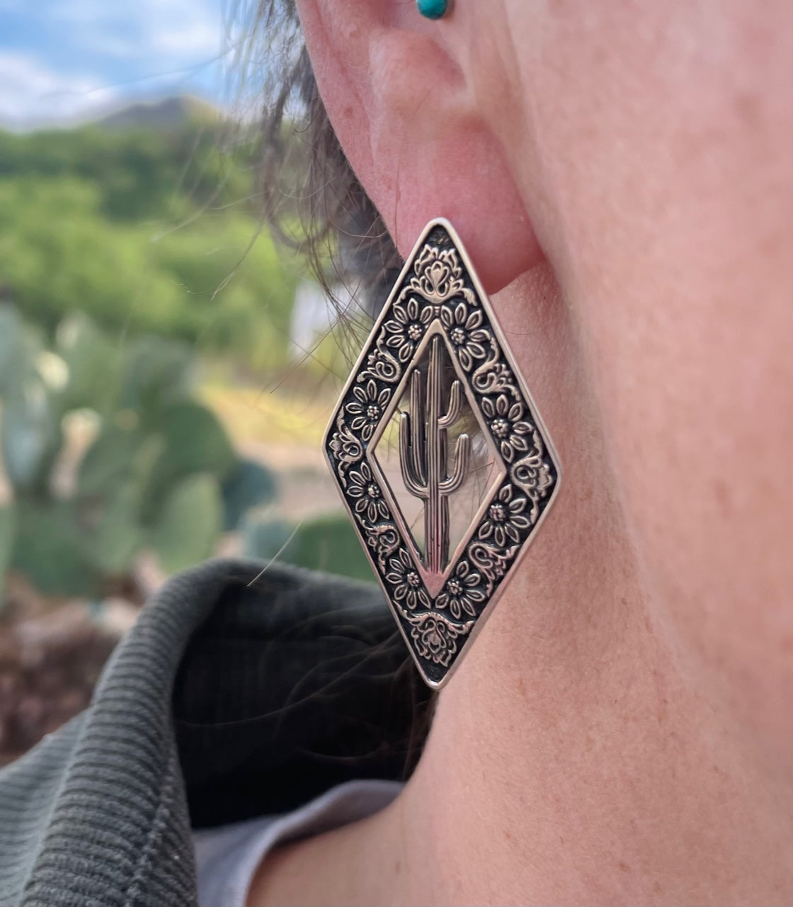 Diamond Saguaro Earrings