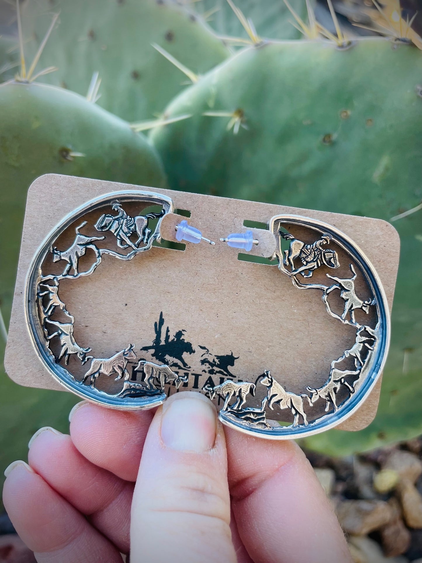 Bluffed Out Cattle Earrings