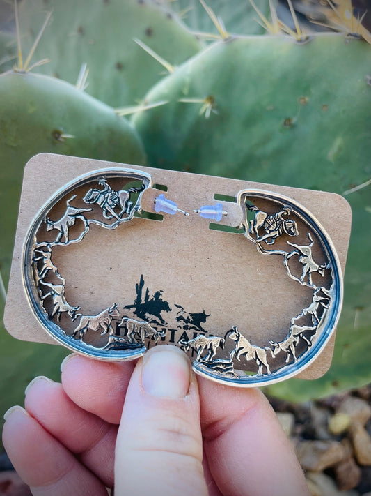 Bluffed Out Cattle Earrings