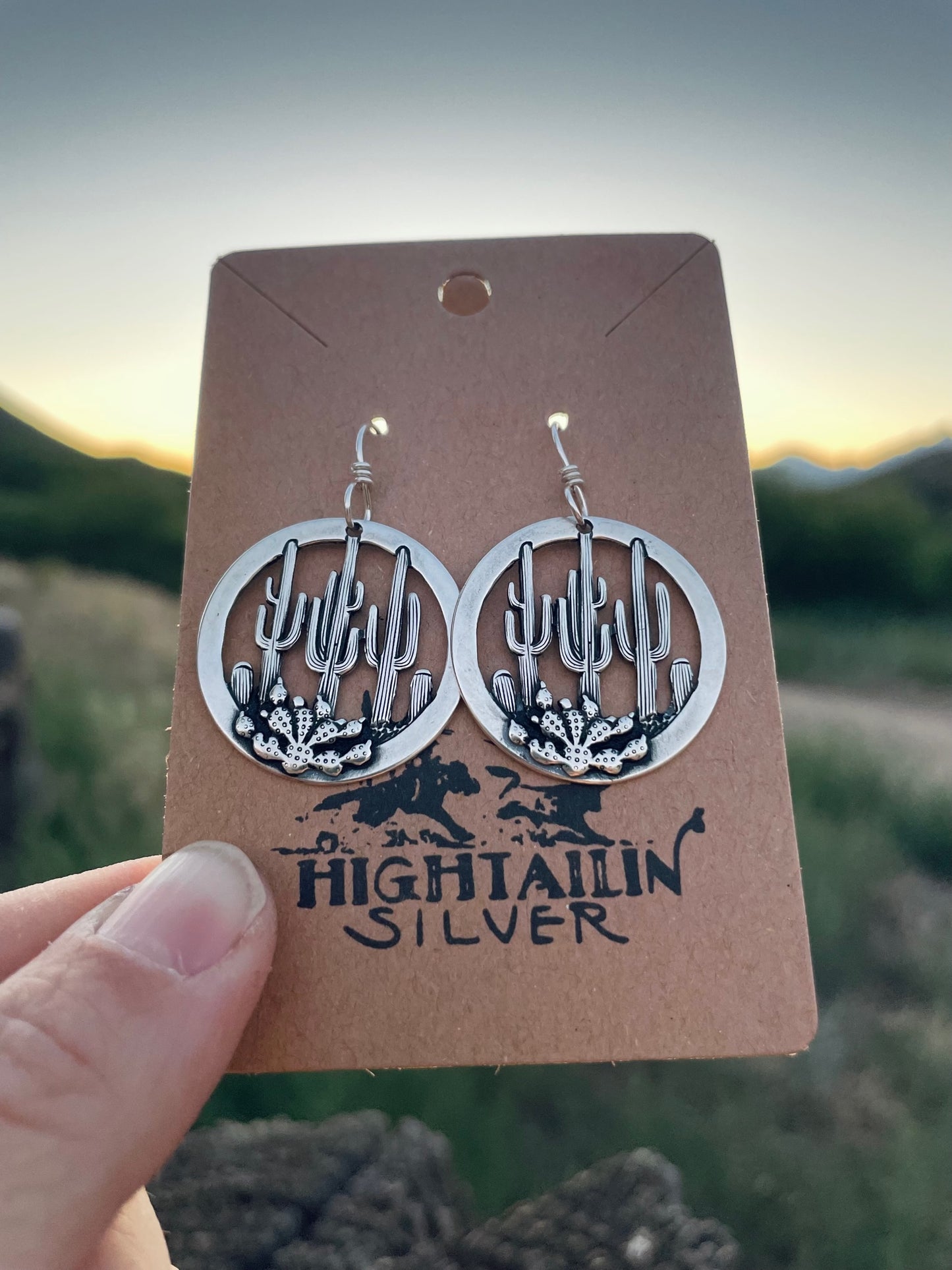 Round Saguaro Earrings