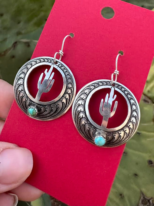Round Saguaro Earrings