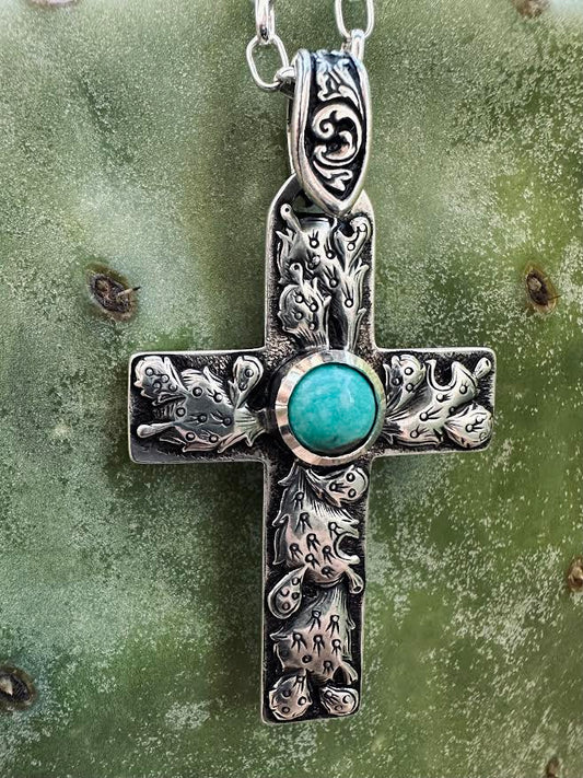 Prickly Pear Cross Pendant