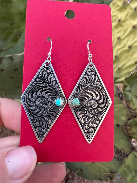 Diamond with Turquoise Earrings
