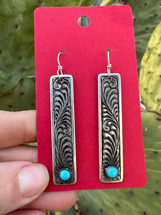 Long Bar 2 Scroll Earring